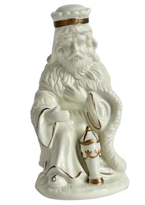 JC Penney großes Porzellan 7,5" König cremeweiß Goldrand Krippe Ersatz - Bild 1 von 14