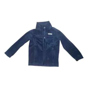 Columbia Big Boys Steen's Mountain II Fleece Jacket Navy Blue Sz Small 8 EUC - Picture 1 of 6