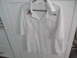 columbia button up white shirt alabama sportswear xl shirt mens - Picture 1 of 4