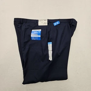 Haggar Mens 50x32 Big Tall Classic-Fit Navy Blue COOL 18 PRO Dress Pants - Picture 1 of 8