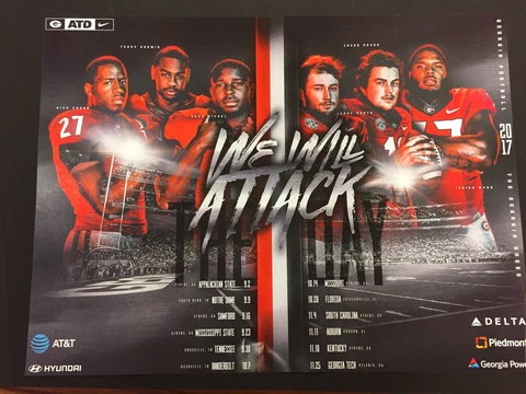 Georgia Bulldogs Football 2017 National Championship Schedule Poster Cover