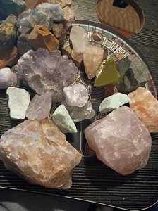~ Random Crystals Lot, Assorted Mixed Gemstones, Bulk Rough Stones 1-2 or 3 Lbs - Picture 1 of 3