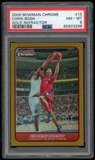 2006-07 Bowman Draft Picks & Stars Chris Bosh #15 Gold Refractor /50 PSA 8