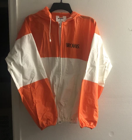 Vintage 1993 NFL Rainmate Cleveland Browns Sz: S Orange And White Jacket VTG Cover