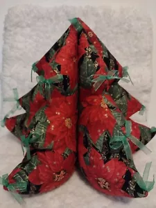 Vintage Stoff Weihnachtsbaum Tischplatte Dekor Mittelstück Plüsch Hausgemacht Stofftier - Bild 1 von 7