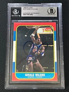 Gerald Wilkins New York Knicks 1986 Fleer #122 Signed Autograph Beckett BAS *92 - Picture 1 of 3