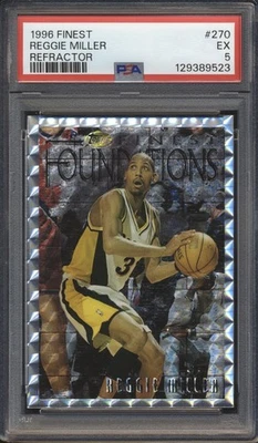 Topps Finest Silver Refractor 1996 Reggie Miller #270 PSA 5 Pacers Hof Foto 1 de 2