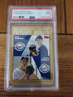2004 Topps Zack Greinke Gold RC PSA 9 Mint Rookie  #330 Royals Rookie - Image 1 of 2