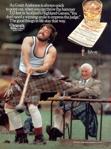 1987 Dewars White Label: Grant Anderson, Highland Game Vintage Print Ad - Picture 1 of 1