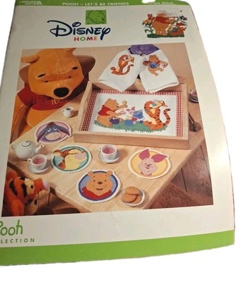 Disney Pooh LET'S BE FRIENDS Home Cross Stitch Pattern Leisure Arts Booklet - Image 1 of 4