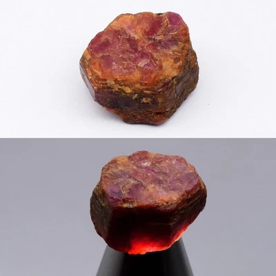 💎 32,00 quilates 16,8 x 15,5 mm rubí rojo púrpura natural áspero - gema de Madagascar sin calentar Foto 1 de 4