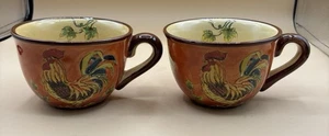 Orange Rooster Extra Large Mugs Set Of 2 - Picture 1 of 7