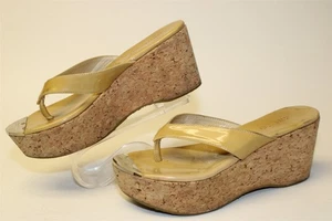 Jimmy Choo Patent Leather Womens 6 36 Platform Flip Flop Sandal Spain Made Shoes - Picture 1 of 24