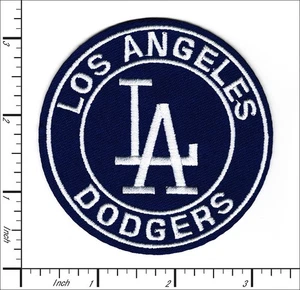 22 Pcs Embroidered Ironon patches Los Angeles Dodgers 78mm Round AP030La1 - Picture 1 of 2
