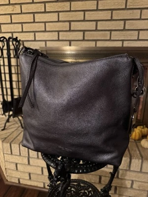 Bolso de Hombro Henri Bendel Cuero Guijarro Gris Hobo Bolso Bandolera Correa Foto 1 de 4