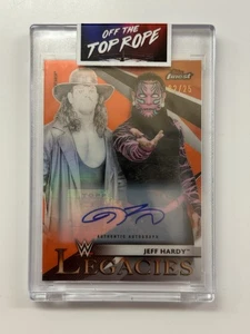 2021 Topps Finest WWE Jeff Hardy w/ Undertaker #L-6 Legacies Orange Auto 19/25 - Picture 1 of 9