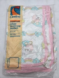 Vintage Carter's Baby Kleinkind Empfangsdecke Neu aus altem Lagerbestand NEU Unisex 100 % Baumwolle 32 x 40 - Bild 1 von 2
