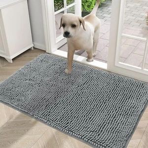 Dog Door Mat for Muddy Paws, Absorbs Moisture and Dirt, Non-Slip Washable Mat, Q - Picture 1 of 9
