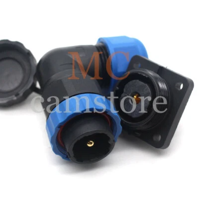 SD20 1pin Flange Elbow Aviation Cable Connector,IP67 Waterproof Plug and Socket - Image 1 of 4