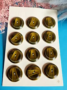 102 / Splendid Plate 12 Buttons Khaki Retro Button B S FRANCE Vintage - Picture 1 of 6