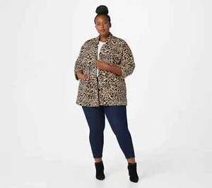 Isaac Mizrahi Live! Always Isaac Quilted Jacket Leopard A389436 - Picture 1 of 9
