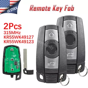 2 Replacement Remote Key Fob for BMW 328xi 335xi 2007 2008 528i xDrive 2009 2010 - Picture 1 of 8