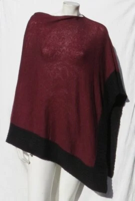 Suéter tejido chal envolvente CELESTE US para mujer OS S M L borgoña lana cachemir negro Foto 1 de 4