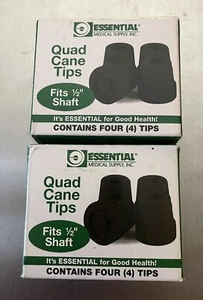 2 Packs Essential Medical Supply Quad Cane Tips, Fits 1/2" Shaft New Plus 3 Xtra - Picture 1 of 2