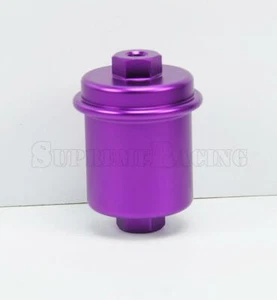Purple Universal Inline Fuel Filter HighFlow 100 Micron Cleanable Stainelss mesh - Picture 1 of 5