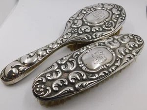 2 HAARBÜRSTEN SILBER 835-ER - Picture 1 of 4