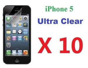 Apple iPhone 5 5G LCD Screen Protector Ultra Clear Film Bulk Wholesale Lot X 10 - Picture 1 of 1