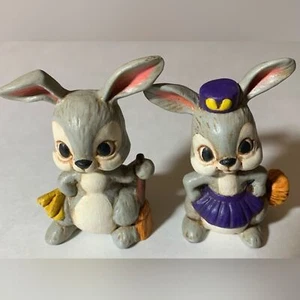 Vintage Ceramic Easter Bunny Couple Figurines 🐰💕🐰 (lot of 2) - Picture 1 of 6