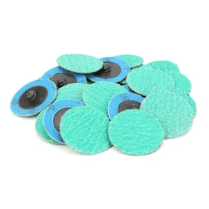 100 Pack - 2" 36 Grit Zirconia+Grind Aid Quick Change Sanding Discs Type R Roloc - Picture 1 of 5