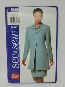 Butterick Pattern 6320 Sizes 8-12 Easy Misses Petite 3 Button Jacket & Dress UC - Picture 1 of 3