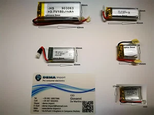 Batterie a litio di polimery 3.7 v varie mha droni elicopter radiomodellismo - Foto 1 di 21