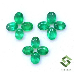 4x3 mm Natural Emerald Oval Cut Lot 12 Pcs 2.02 CTS Calibrated Loose Gemstones - Picture 1 of 6