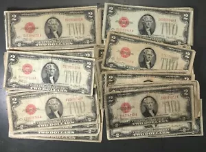 1928 Two Dollar $2 Bill Red Seal Note Randomly Hand Picked AG/GOOD (ONE NOTE) - Picture 1 of 1