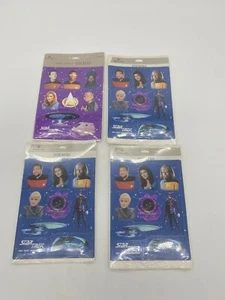 Lotto 4 adesivi vintage 1992 Hallmark Star Trek prossima generazione 4 fogli nuovi - Foto 1 di 7