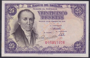 BILLETE ESPAÑA 25 PESETAS 1946 FLOREZ ESTRADA - SERIE G - EBC - Picture 1 of 2