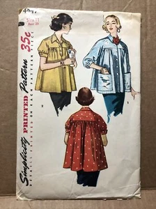 1950's VINTAGE SEWING PATTERN SIMPLICITY 4447 MATERNITY JACKET JR. MISSES' 11/29 - Picture 1 of 2