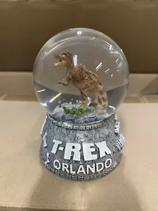 Tyrannosaurus Rex Dinosaur Snow Globe 5" x 4" T-rex ORLANDO NEW - Picture 1 of 5