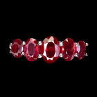 Heated Oval Red Ruby 6x4mm Gemstone 925 Sterling Silver Jewelry Ring Size 7