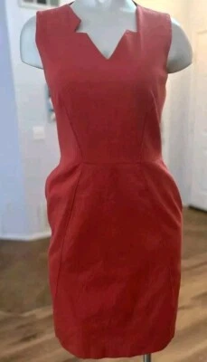 Piazza Sempione Coral Cotton Sheath Dress Sz 42 US 6 Made In Italy Classic Women - Image 1 of 4