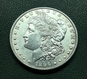 1896 Morgan Silver Dollar, AU / BU -FREE SHIPPING-M-143 - Picture 1 of 2