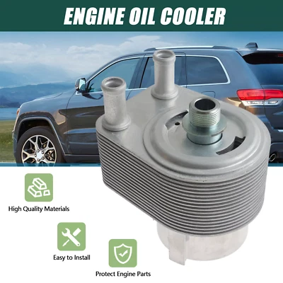 Engine Oil Cooler For 2011-2017 Dodge Challenger 2012-2019 Jeep Grand Cherokee - Image 1 of 4