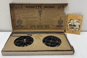 Roseta obleas planchas con caja antigua - Alfred Andresen & Co. Kornukopia Krumbkake - Imagen 1 de 5