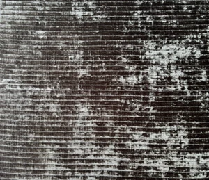 Pewter Textured  Stripe Velour Fabric Remnant 24"x 24" - Picture 1 of 4