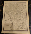 vintage 1939 atlas map of Los Angeles CA 11 x 14 inches ready to frame B&W