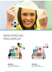 Lot Of 24pc Raincoats Disposable Adult Rain Coat Poncho For Hiking W/display Box - Picture 1 of 5