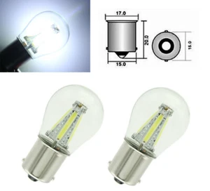 2 Stück BA15s 1156 COB LED Standlicht Brems Rücklicht Weiß 12V-24V Auto 6000K - Bild 1 von 5